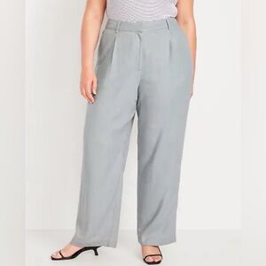 Old Navy Taylor Gray wide leg adjustable Trousers size 16 NEW WITH TAGS